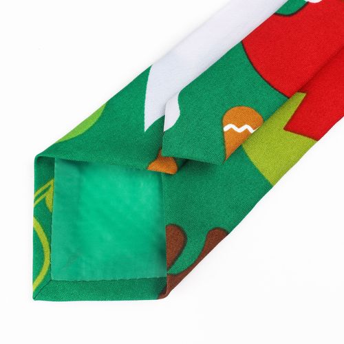 One-piece dropshipping men's and women's Nordic-style cartoon pattern polyester printed Christmas tie wholesale cross-border supply