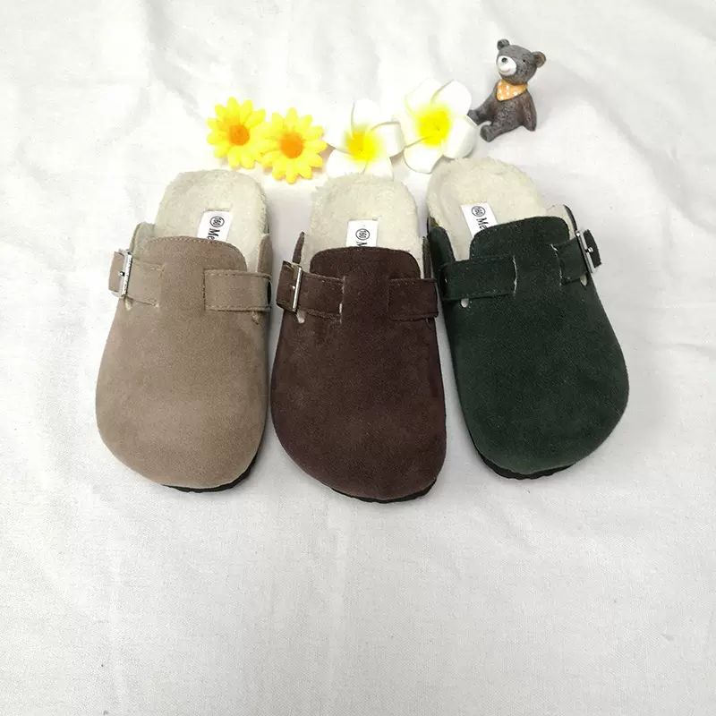 原创儿童2020春秋新款宝宝小童鞋子 毛里拖鞋亲子鞋 家居鞋子跨镜