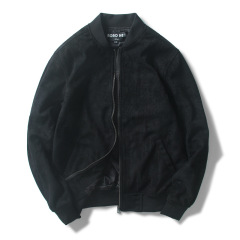 秋冬のスエードの立ち襟の男性のジャケットの野球服の飛行服の中で青年のコートの短い上着