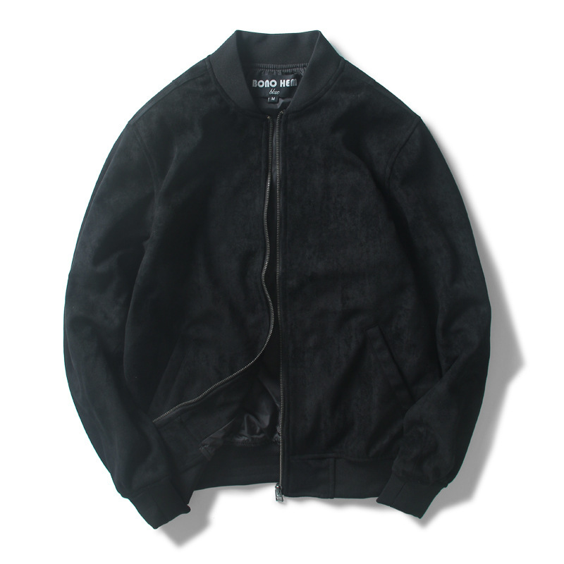 Autumn and Winter Suede Collar Men's Jacket Baseball Suit Flying Suit Young and Middle-aged Jacket Short Top