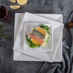 創意簡約陶瓷方盤家用白色壽司牛排意面西餐盤歐式酒店餐盤子可制