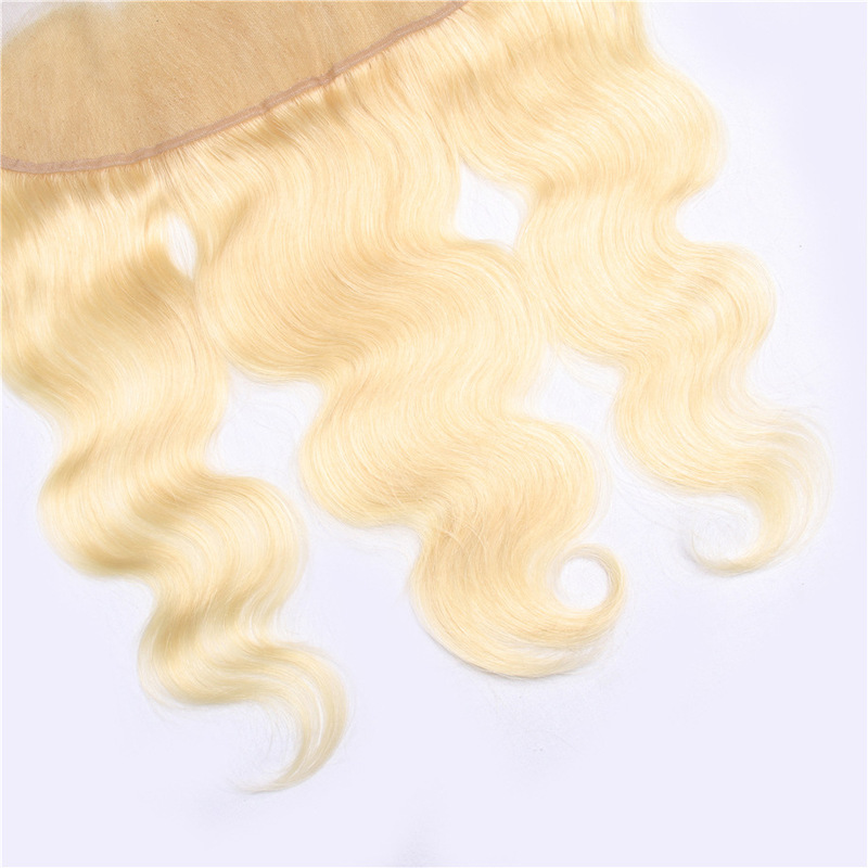 Wig 61313*4 Accessories European and American Cross-Border Front Lace Blonde Wig Lacehair Real Human Hair Perm and Dye