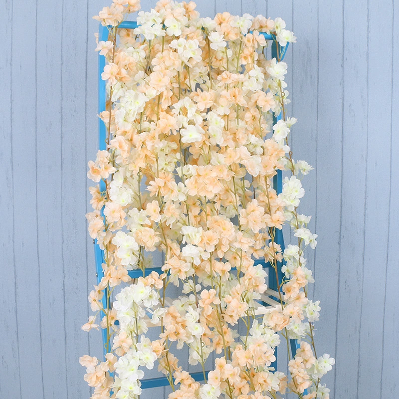 Искусственные цветы cherry blossom лоза, 1.8 м пластиковая гирлянда сакура, 135 голов реалистично