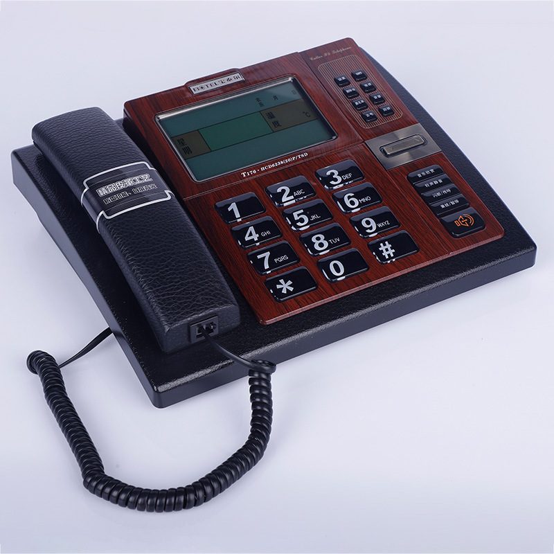 宝泰尔T176大屏幕摇头全免提通话 皮革商务老板电话机 量大私聊