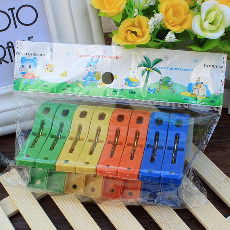 8 clips grandes para ropa, de colores, plástico, venta al por mayor