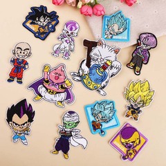 Embroidered patch with computerized stitching, featuring cartoon and anime characters, Dragon Ball, Majin Buu, clothing decoration, applique patch