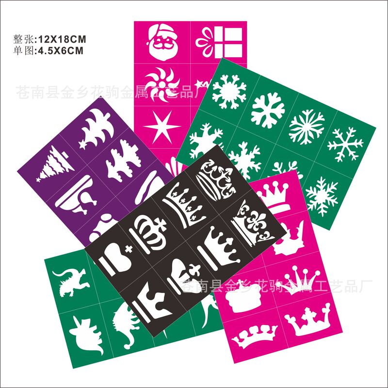 Halloween color face spray painting hollow tattoo template, Tattoo Liquid accessories, factory direct sales