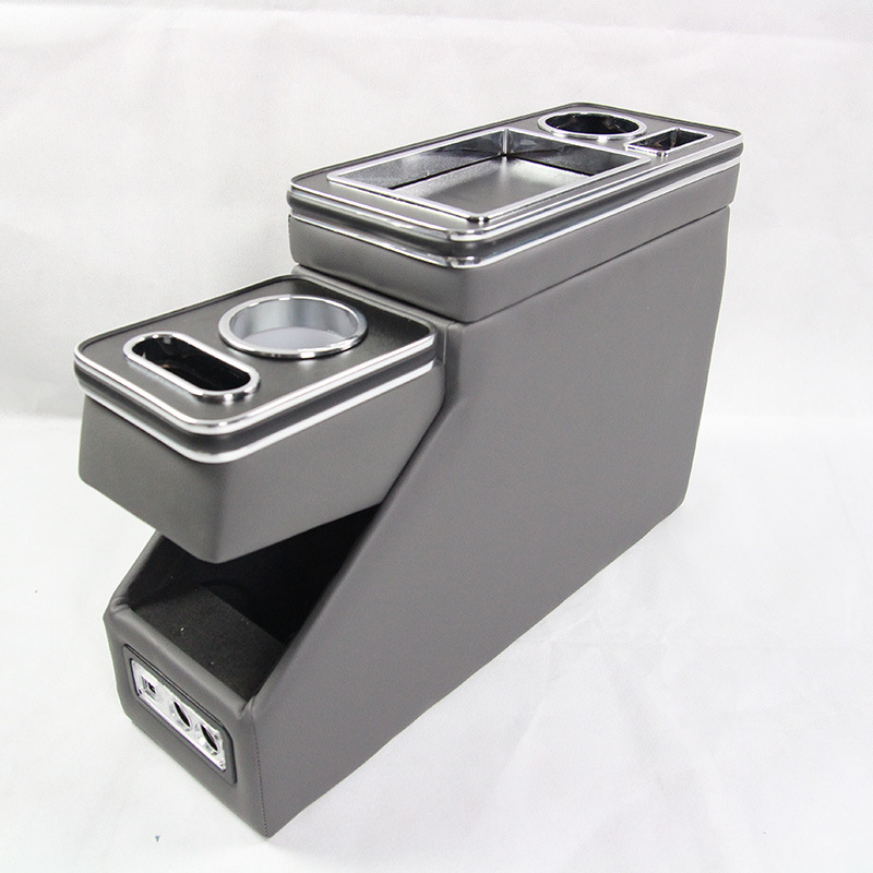 Rear Armrest: Universal Armrest box - 15-deluxe-gray-with-light