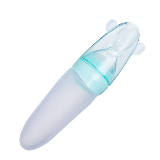 Dorado cartoon silicone rice paste spoon baby silicone squeeze feeding spoon rice paste bottle complementary food feeder 6159