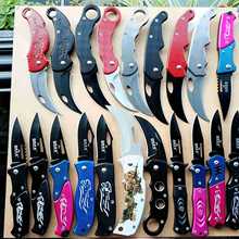 精品户外折叠水果刀防身刀十元店配货多款盒装混装车标爆款小刀