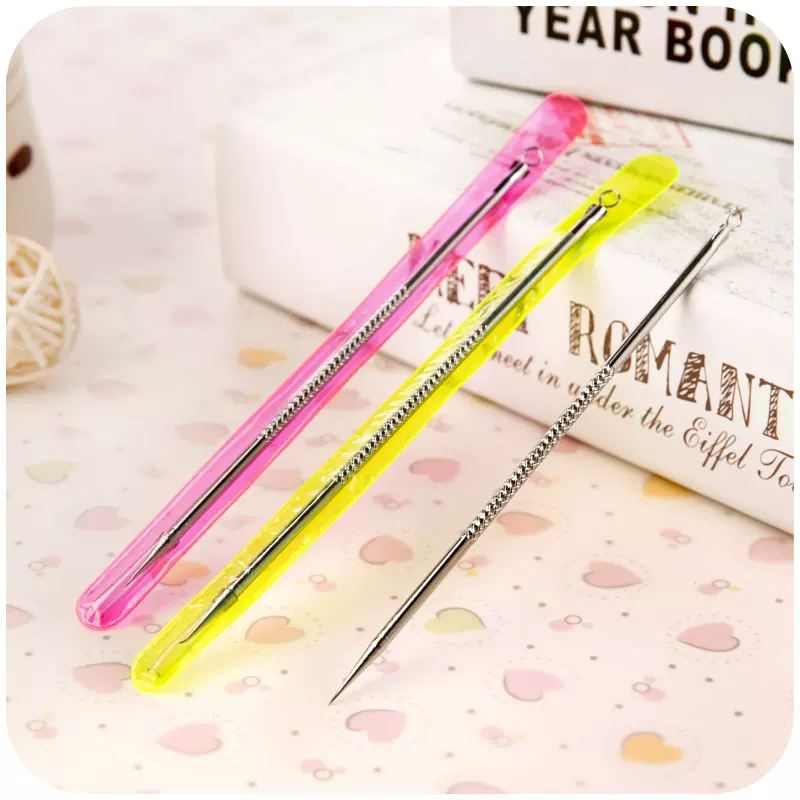 双头不锈钢粉刺针暗疮挤痘痘黑头挑青春痘棒美妆工具批发