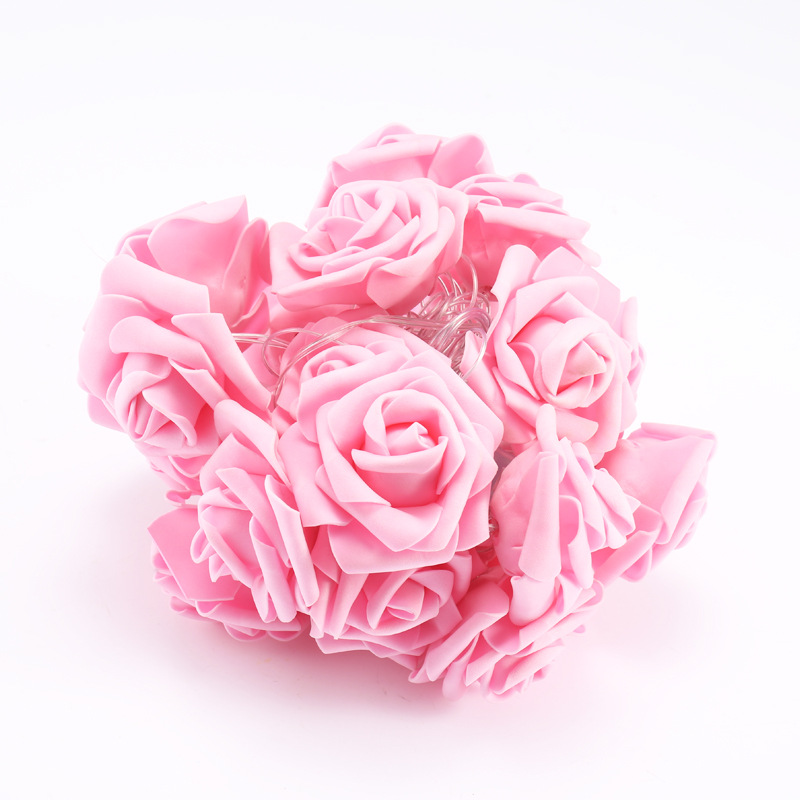 LED Rosa pequeña luz intermitente luz de la secuencia de luz dormitorio flor decorativa luz de la batería fiesta sala de bodas confesión romántica Cadena de luz