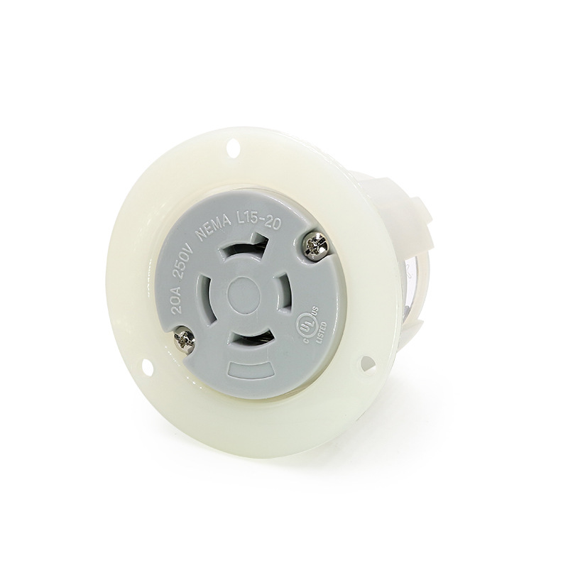 NEMA L15-20FO 美规暗装防脱落工业插座 接线方便简易J-524