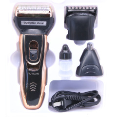 Cross-border 328 three-in-one reciprocating electric shaver dual battery men's beard shaver washable shaver