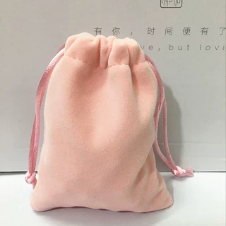 工厂定制各种束口袋绒布收纳袋化妆品绒布包装袋 粉色绒布袋 高档