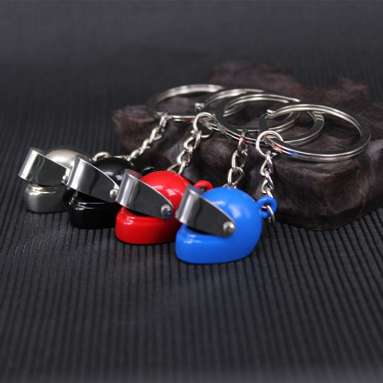 Simulated Metal Paint Motorcycle Helmet Fashion Keychain Car Small Gift Personalized Pendant G080