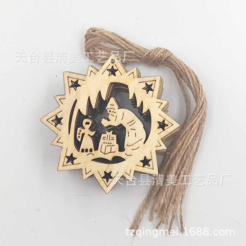 10 piezas de madera decorativas de madera de la estrella de ocho puntas de troncos 10 piezas en un paquete