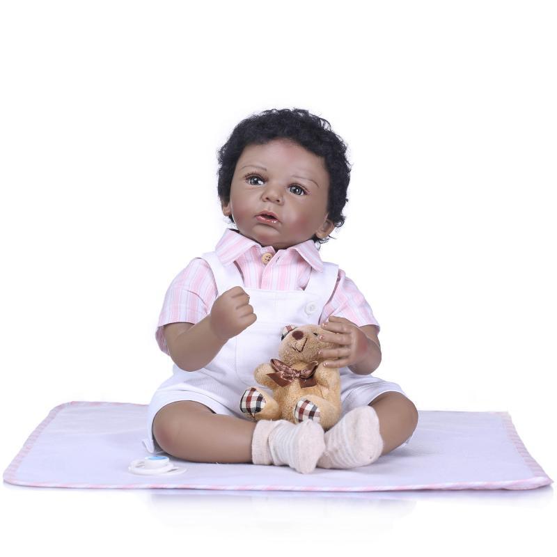 NPK nuevo color de piel negro bebé afroamericano muñecas Infantil Educación Temprana apoyos 1717