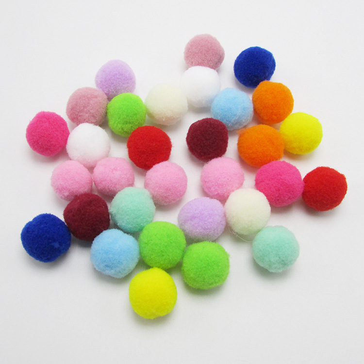 Alto elástico colorido bola de peluche bebé hecho a mano DIY creativo Bola de piel decorativa accesorios para el cabello de los niños material decorativo Bola de piel