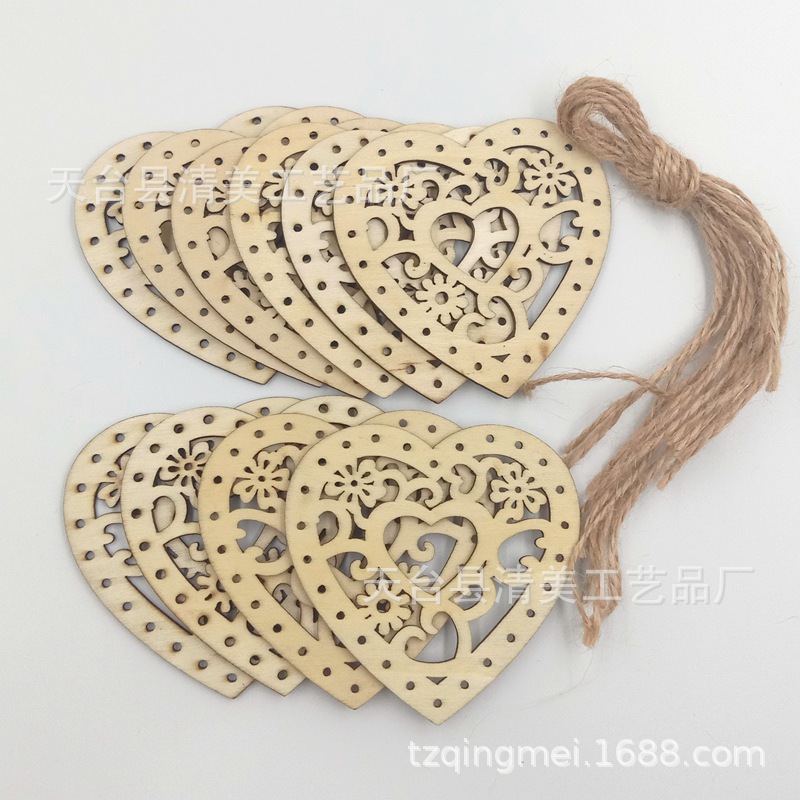 Colgante de amor colgante de madera de bricolaje 10 piezas en un paquete