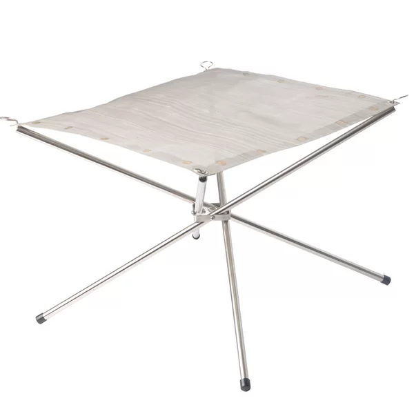 Outdoor stainless steel burning rack portable folding firewood bracket camping barbecue net rack point carbon raw carbon heating stove