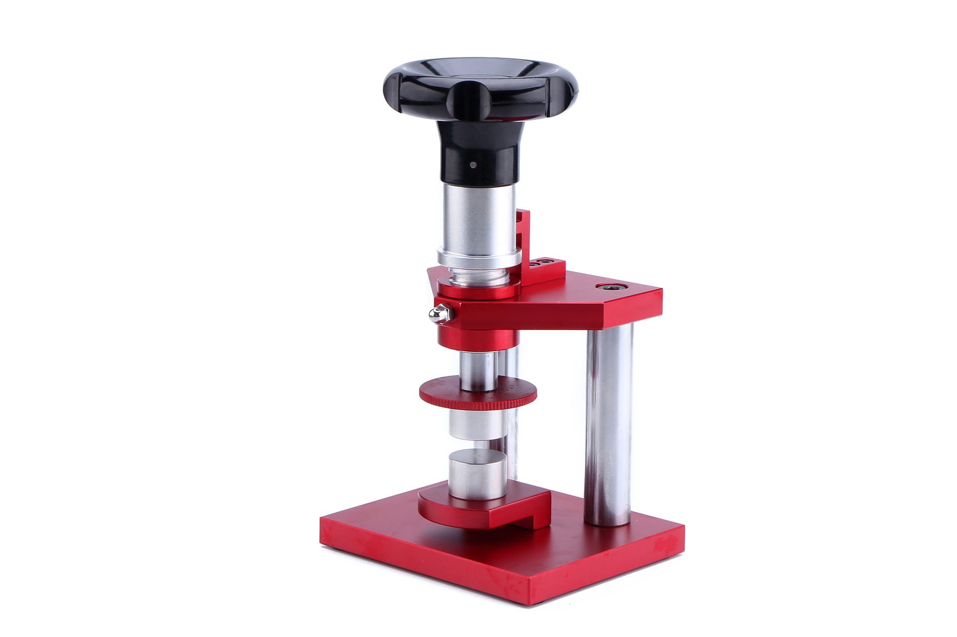 Herramienta de reparación de relojes máquina de tapado en espiral cubierta de presión inferior giratoria cubierta de presión inferior