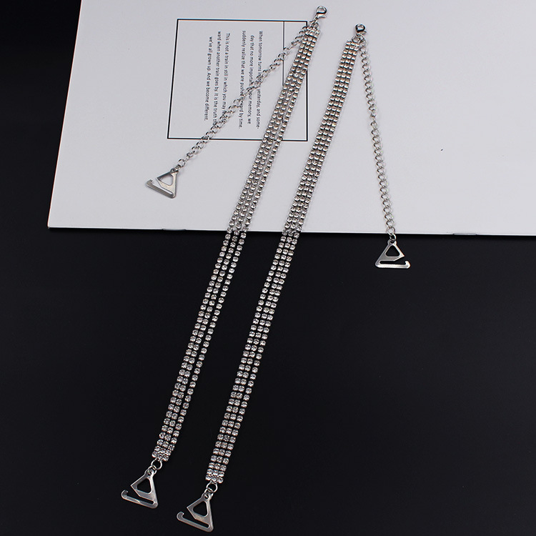 Corea del Sur accesorios de ropa nupcial de tres hileras de ropa interior rhinestone sujetador de ajuste correa de hombro invisible correa de sujetador de hombro al por mayor