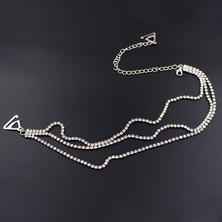 Corea del Sur accesorios de ropa nupcial de tres hileras de ropa interior rhinestone sujetador de ajuste correa de hombro invisible correa de sujetador de hombro al por mayor