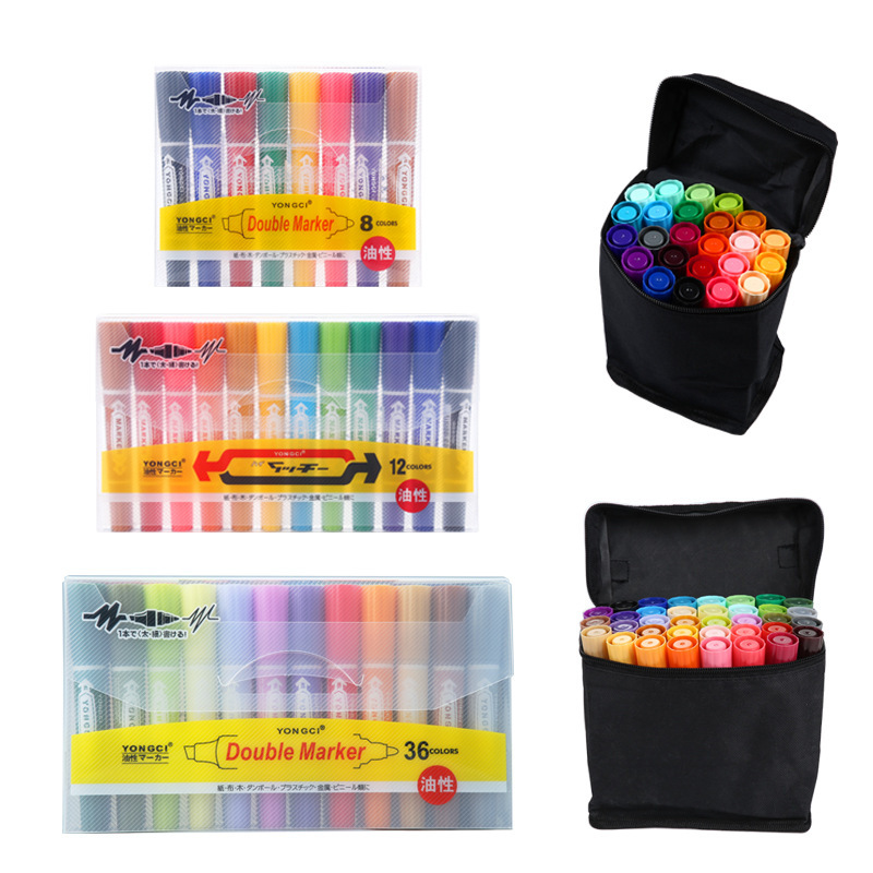 YONGCI YONGCI can add ink oil marker pen 48 color 60 color color color double head marker pen set YONGCI YONGCI can add ink oil marker pen 48 color 60 color color color double head marker pen set