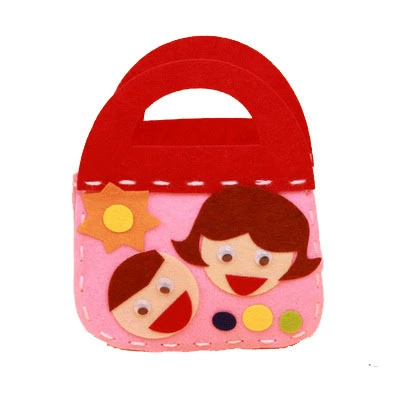 Felt Non-Woven Craft Bag Kit, DIY Handmade Purse Materials, 15×19 cm, Kids Craft Set