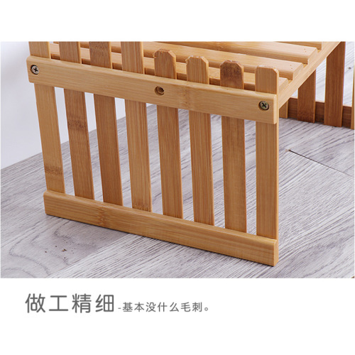 Desktop flower stand mini bamboo flower stand office storage rack window sill potted plant rack wooden small plant stand