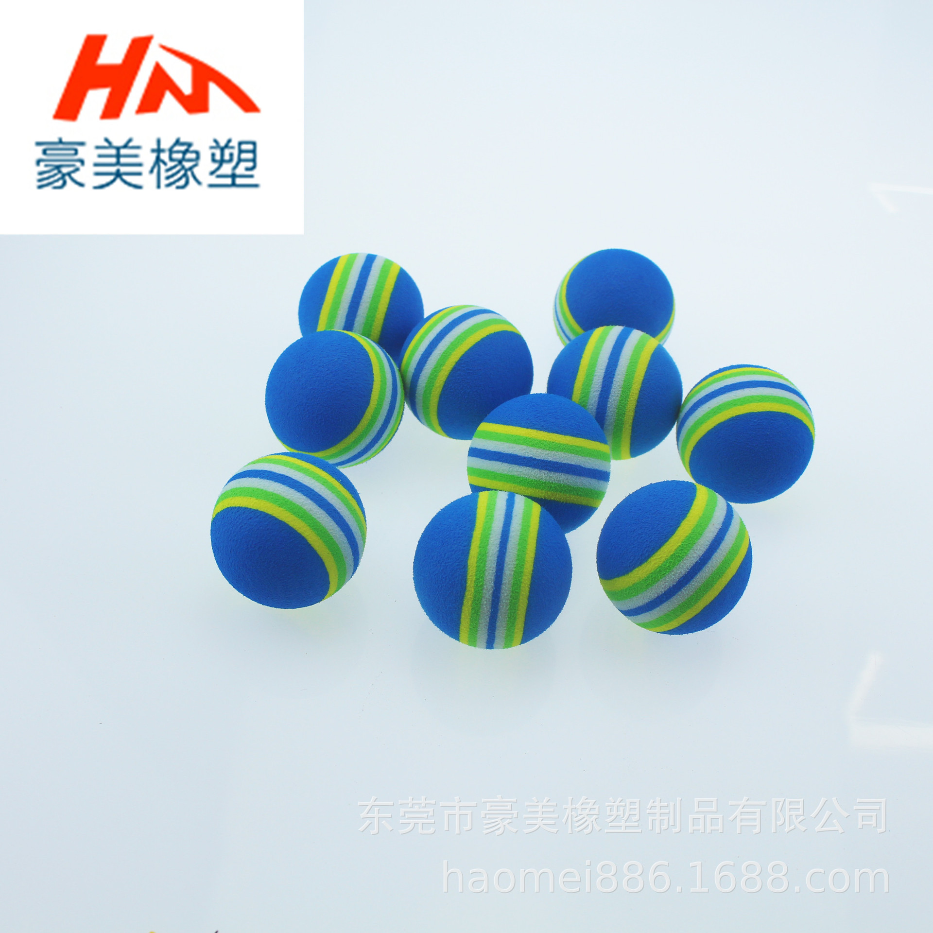 Fábrica al por mayor Eva Ball Arco Iris patio juguete Golf práctica bola espuma bola sólida Bola de esponja