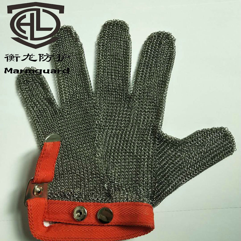 5级防割屠宰裁剪手套 防滑劳保钢环铁手套 304裁床手指套量大从优