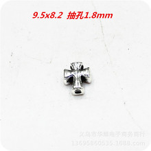 厂家直销欧美个性合金十字架 小孔珠 DIY串珠 手链 隔珠 饰品配件