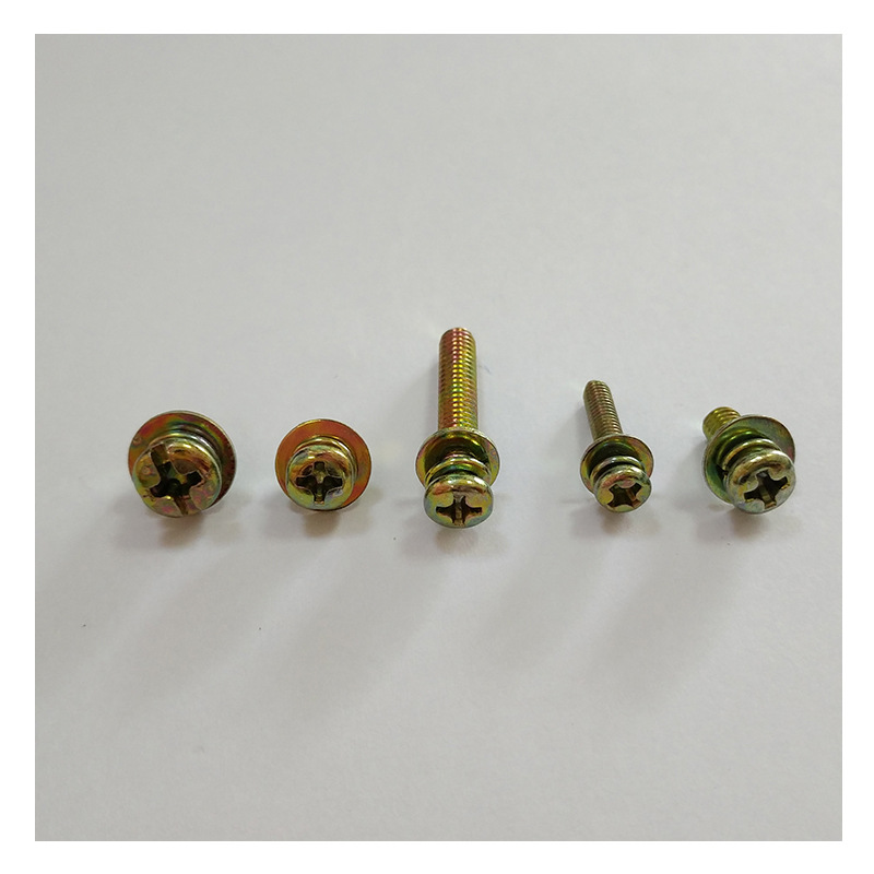厂家直销圆头带弹平垫三组合螺丝十字盘头组合机螺丝M3-M5