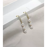Zirconium 烨远, серьги с жемчугом, японско-корейский стиль, простой и элегантный дизайн, серебро 925 пробы