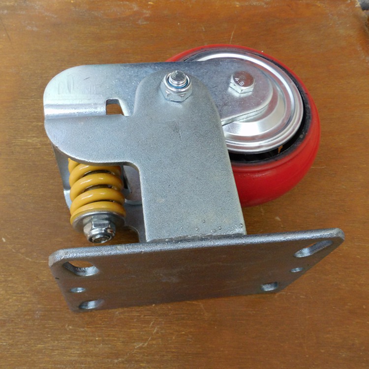 供应6寸8寸韩式PVC带盖单簧定向减震轮 单簧定向减震轮 减震脚轮