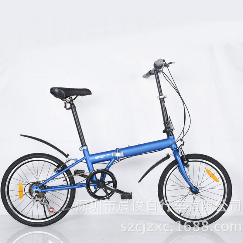 Gift Bicycle 20-Inch Folding Bike 6-Speed V-Brake Ladies' Variable Speed Urban Wholesale Portable Commuting