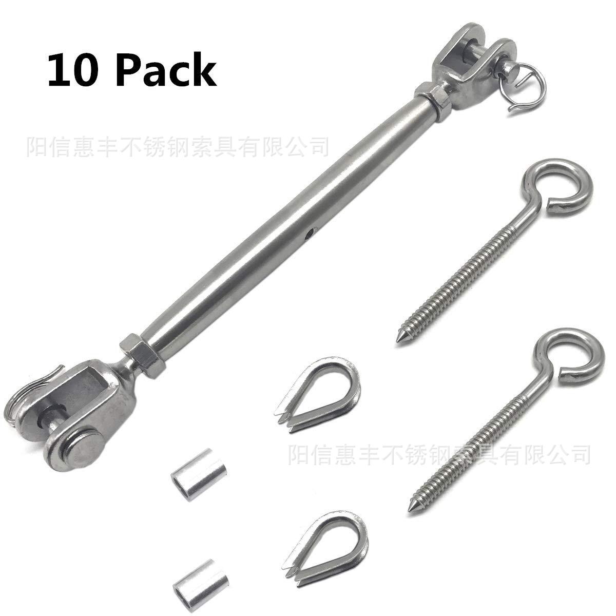 不锈钢索具 钢丝绳配件接线器套环鸡心环钢套螺丝花篮接线器