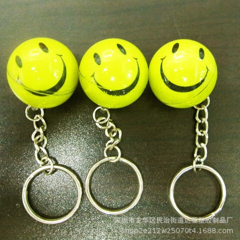 Factory Direct sales fun rolling ball activity smiling face ball eyeball key ring chain pendant Led flash eyes