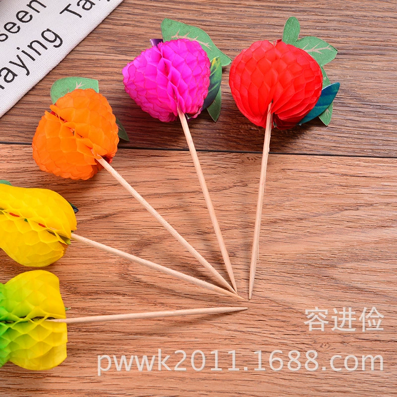 Бамбуковые шпажки для креативных сэндвичей, фруктовые шпажки для украшения сэндвичей, декор для коктейлей, шпажки-соты, для яблок, клубники, свадебные, разноцветные