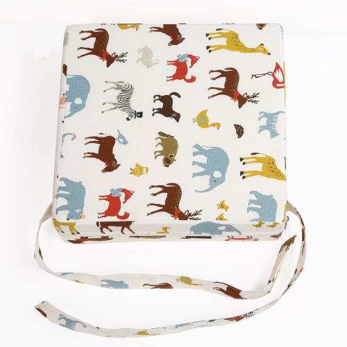 Children's booster seat cushion, new cotton and linen anti-slip design, dining chair cushion, removable cushion for eating, thickening, baby breathable cartoon
