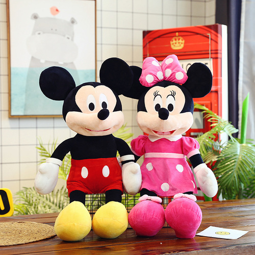 Cross-border foreign trade Mickey and Minnie dolls, cute Mickey Mouse plush toys, children's sleeping pillows, gifts