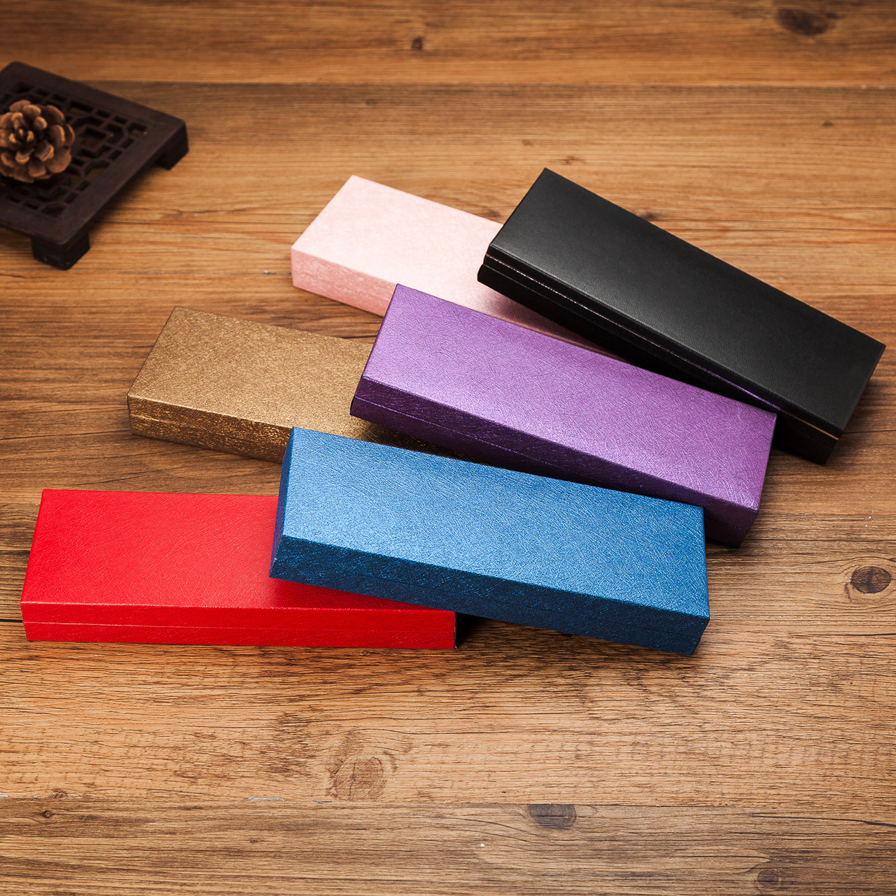 Caja de lápiz impresión negocio pluma embalaje papel caja de regalo creativo publicidad papelería caja de lápiz negro al por mayor