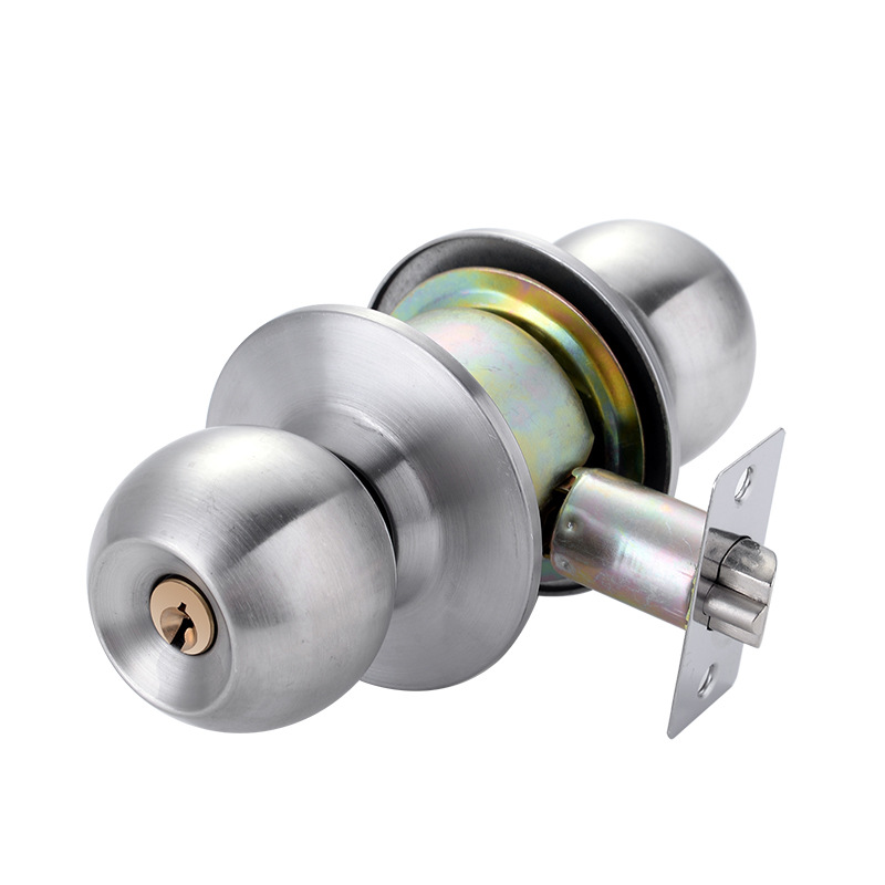 Cerradura de bola 587 núcleo de cobre cerradura de bola de acero inoxidable cerradura de la puerta del dormitorio cerradura de la puerta esférica inodoro 5831 cerradura al por mayor