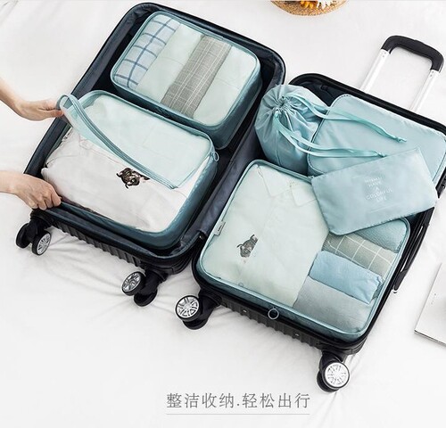 New twill waterproof travel storage bag clothing organization classification 6-piece suitcase storage bag 6-piece set