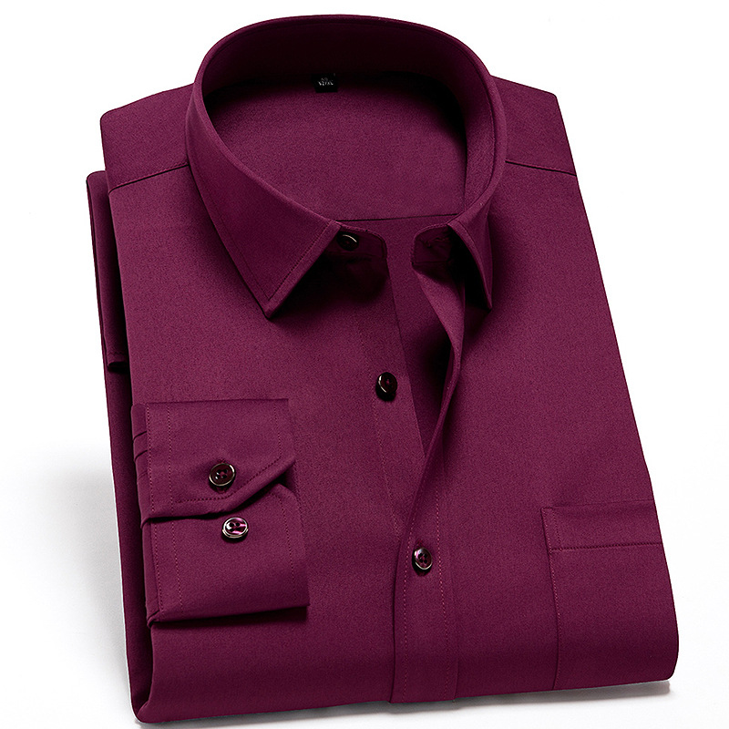 Camisa de primavera y otoño camisa de manga larga estiramiento camisa de estilo coreano informal de negocios camisa de los hombres jóvenes entrega de una pieza