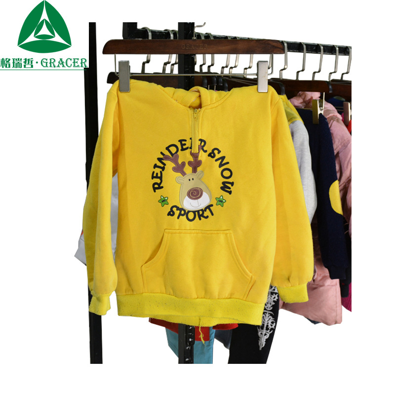 嘻哈品牌童装二手旧服装连帽潮衣中大男童街舞表演卫衣现货按斤称