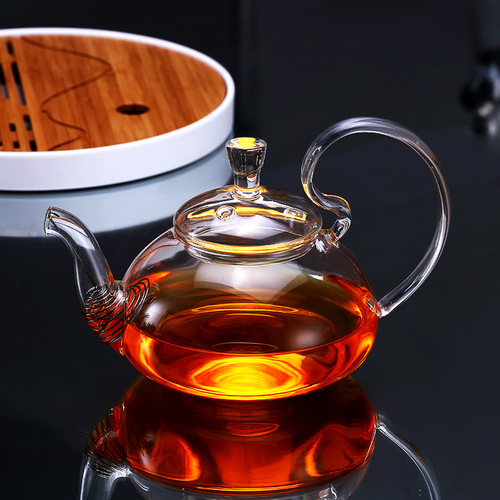 High temperature resistant glass teapot thickened filtered tea making teapot household heatable fruit flower teapot tea set