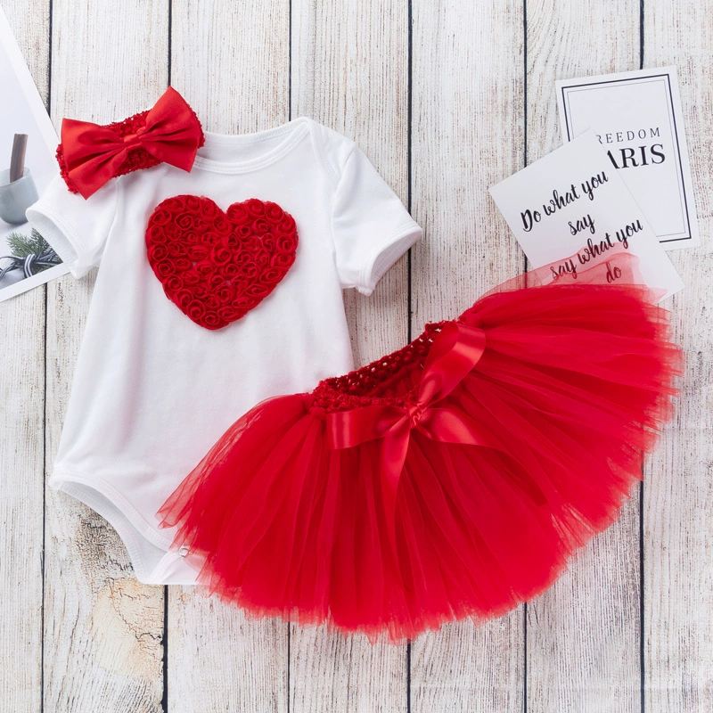 Summer clothing girl's, bodysuit handmade, hair accessory, set, children's clothing, wholesale, with short sleeve, 3 piece set